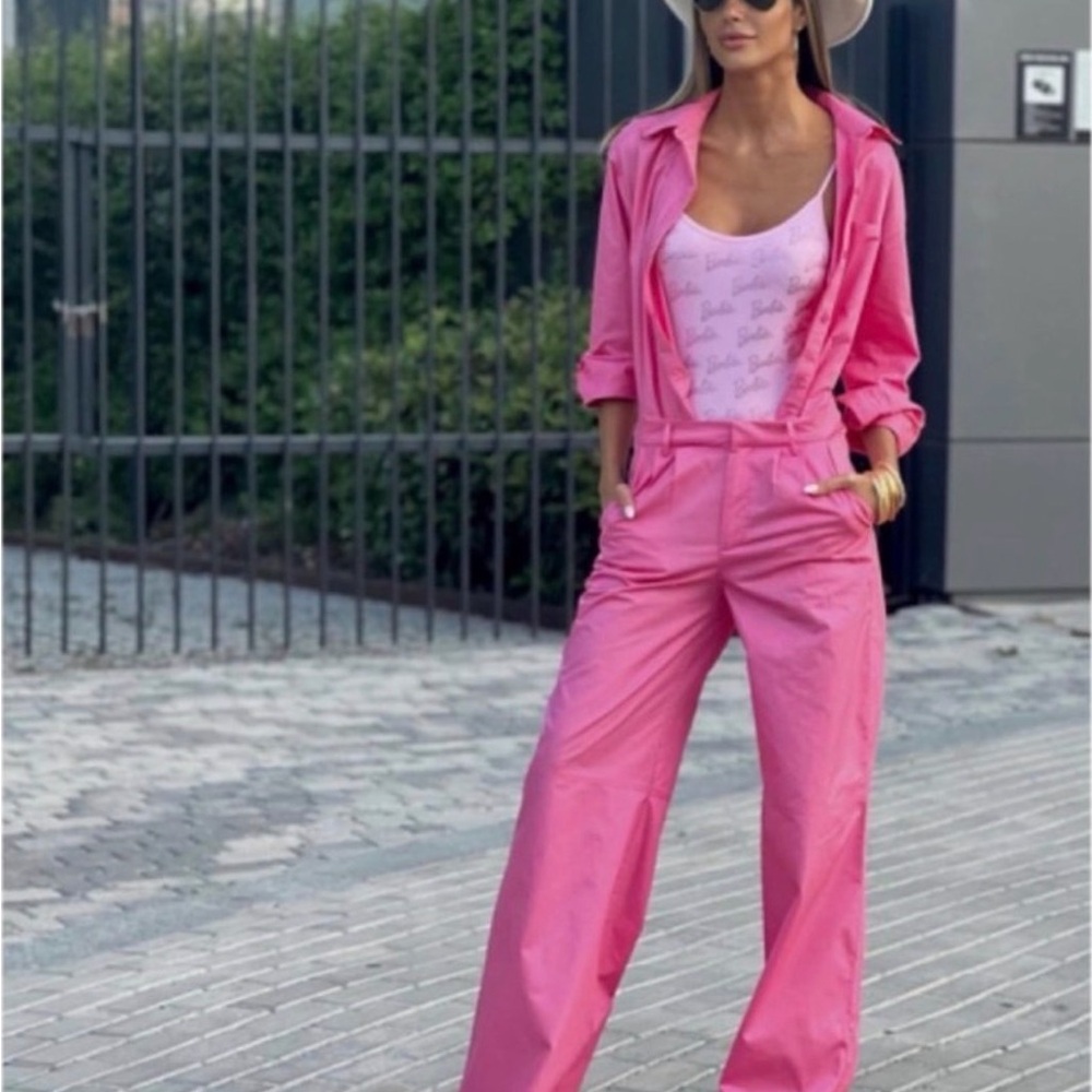 ZARA BARBIE™ THE MOVIE ©WARNER BROS. SHIRT JUMPSUIT BARBIECORE BARBIE CORE